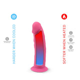 SilexD 6 inch Glow in the Dark Realistic Silicone Dual Density Dildo with Suction Cup Pink
