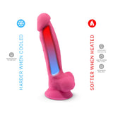 SilexD 7 inch Glow in the Dark Realistic Silicone Dual Density Dildo with Suction Cup and Balls Pink