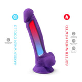 SilexD 7 inch Realistic Silicone Dual Density Dildo with Suction Cup and Balls Purple